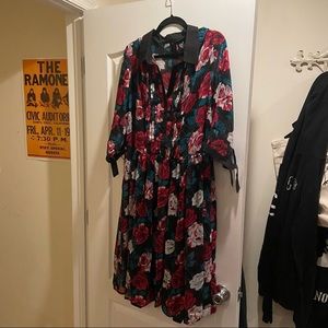 NWOT Hell Bunny Bed of Roses Midi Dress